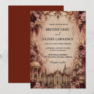 Elegant Dreamy Fairytale Castle Wedding Invitation