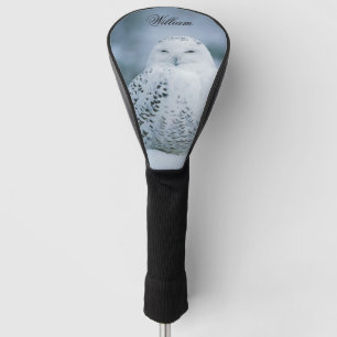 Elegant Dreamy White Snowy Owl Personalised Golf Head Cover