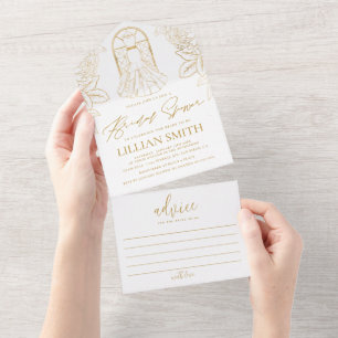Elegant Dress Bridal Shower All In One Invitation