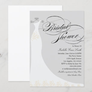 Elegant Dress Choose Your Own Background Colour Invitation