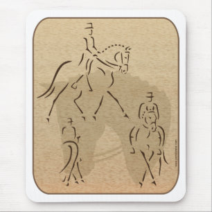 Elegant Dressage Horse Design in Brown/Tan Mouse Mat