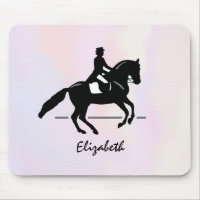 Elegant Dressage Rider on a Watercolor Background