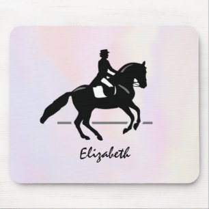 Elegant Dressage Rider on a Watercolor Background Mouse Mat