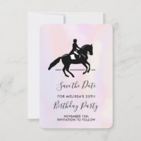Elegant Dressage Rider on a Watercolor Background