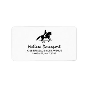 Elegant Dressage Rider Performing a Pirouette Label