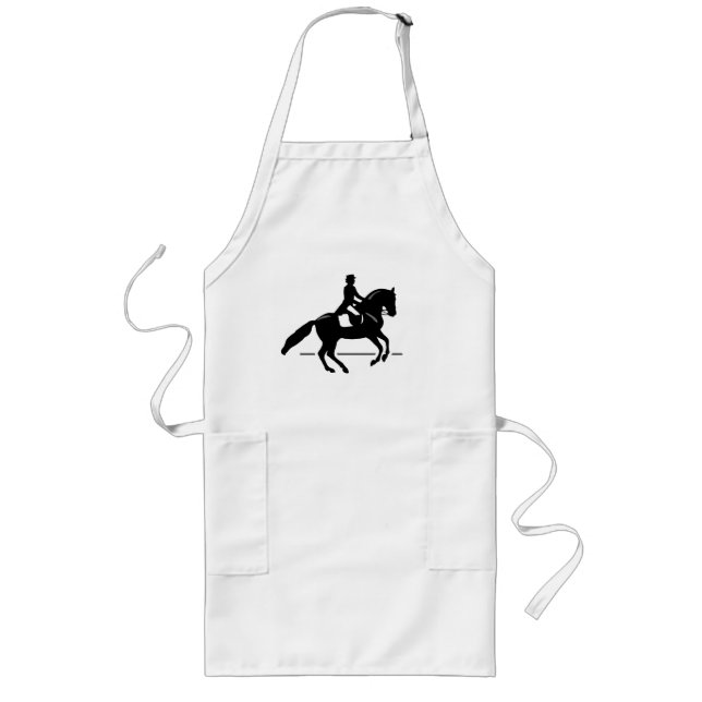 Elegant Dressage Rider Performing a Pirouette Long Apron (Front)