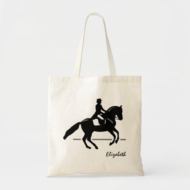 Elegant Dressage Rider Performing a Pirouette Tote Bag (Front)