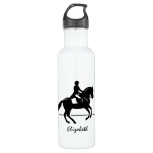 Elegant Dressage Rider Performing Pirouette 710 Ml Water Bottle