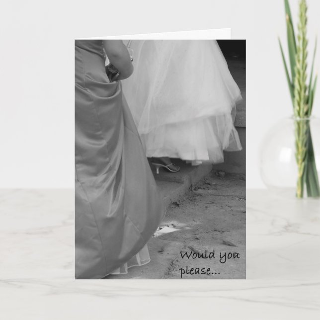 Elegant Dresses "Please Be My Bridesmaid" Card (Front)