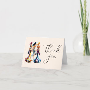 Elegant Dressing Girls Bridal Shower Thank You Card