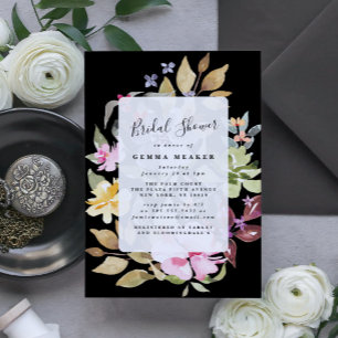 Elegant Dried Floral Watercolor Bridal Shower