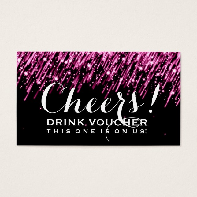 Elegant Drink Voucher Falling Stars Pink (Front)