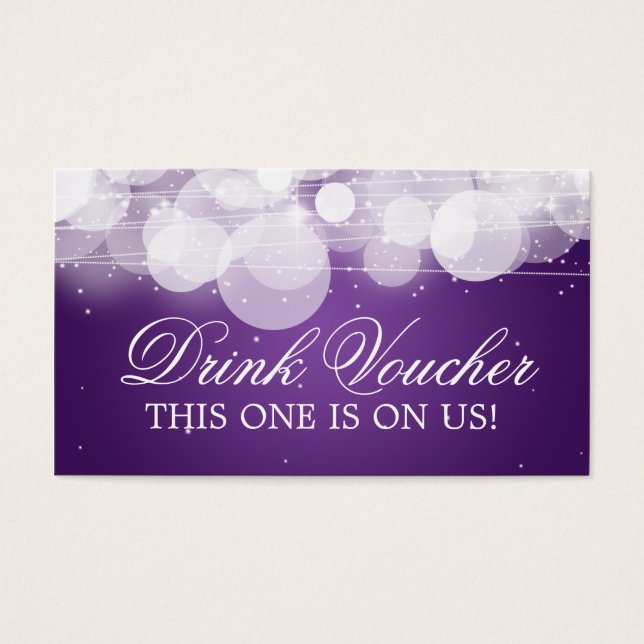 Elegant Drink Voucher Glow & Sparkle Purple (Front)