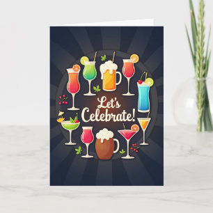 Elegant Drinks Birthday Card