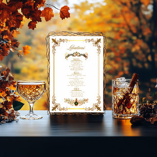 Elegant Druid Hills Autumn Bar Menu Poster