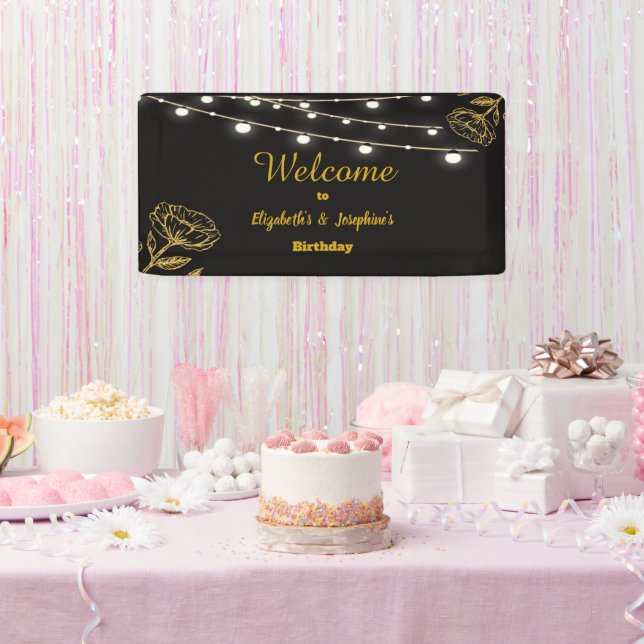 Elegant Dual Birthday Soiree  Banner (Party)