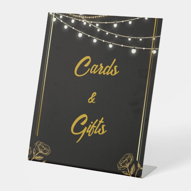 Elegant Dual Birthday Soiree Cards & Gifts  Pedestal Sign (Front)