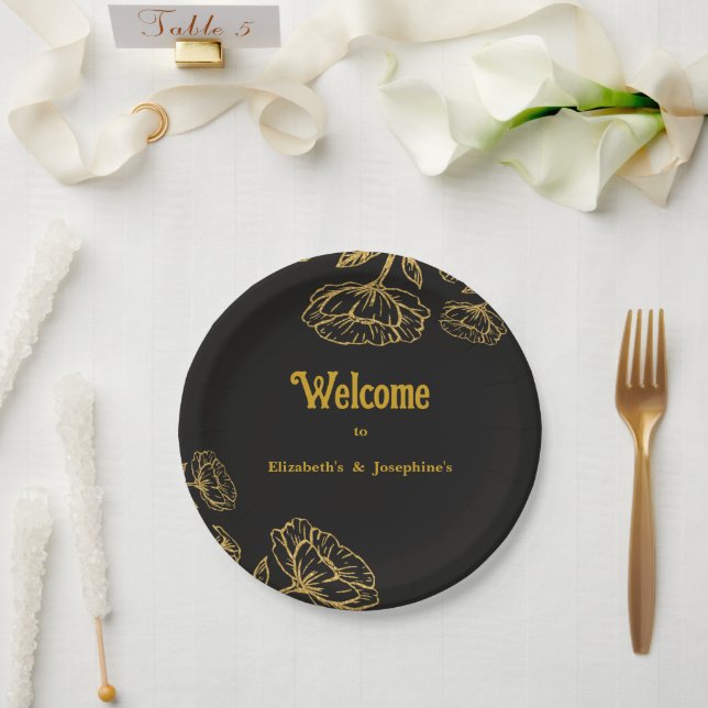 Elegant Dual Birthday Soiree  Paper Plate (Wedding)