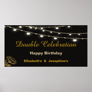 Elegant Dual Birthday Soiree Poster