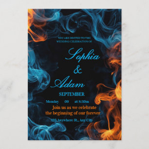 Elegant Dual Flame Wedding Invitation