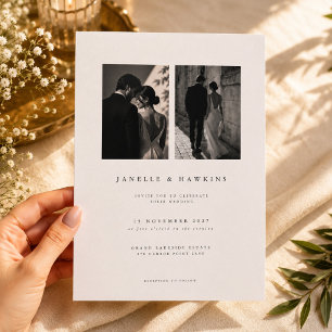 Elegant Dual Photo Wedding Invitation Template