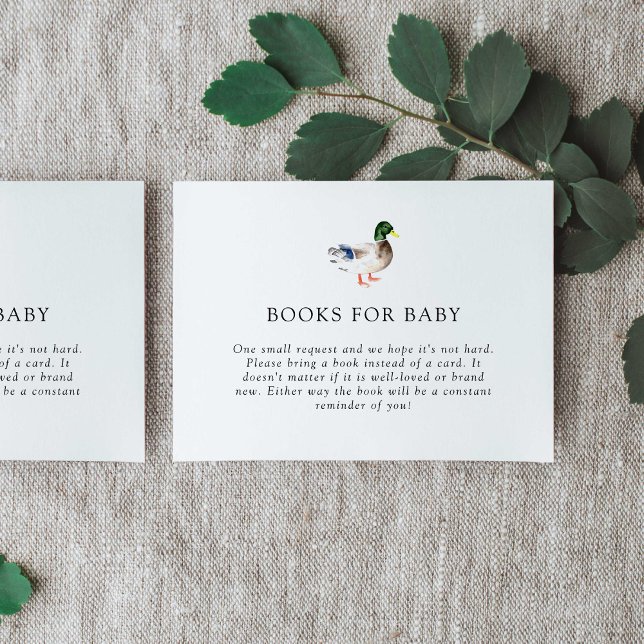 Elegant Duck Baby Shower Book Request Card (Creator Uploaded)