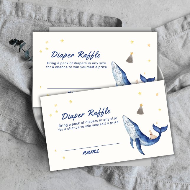 Elegant Duck Stars Whale Diaper Raffle Baby Shower Enclosure Card (Elegant Duck Stars Whale Diaper Raffle Baby Shower Enclosure Card)