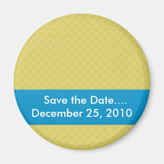 elegant dull yellow damask circles on yellow backg magnet
