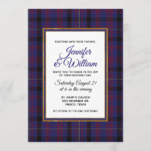 Elegant Dundonald Tartan Plaid Wedding Invitation