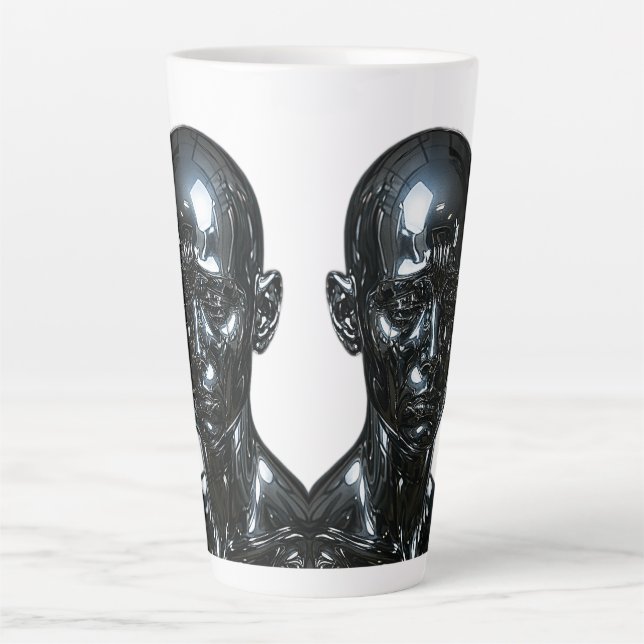 Elegant duo Chrome Faces Latte Mug (Front)
