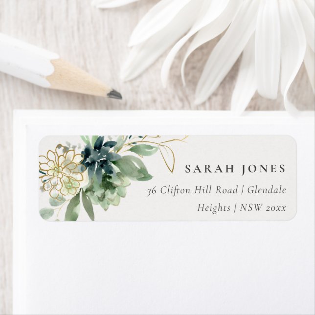 Elegant Dusky Blue Green Succulent Foliage Address (Insitu)