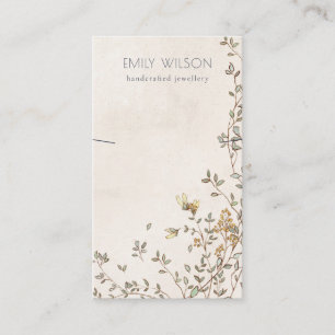 Elegant Dusky Floral Vine Band Necklace Display Business Card
