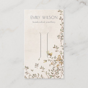 Elegant Dusky Floral Vine Ivory Hair Clip Display Business Card