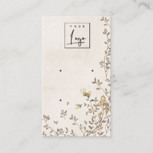 Elegant Dusky Floral Vine Logo Earring Display Business Card