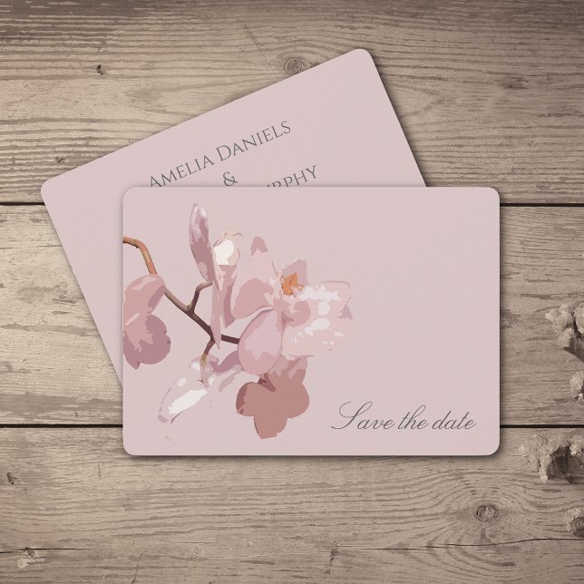 Elegant Dusky Pink Orchid Save the date (Creator Uploaded)