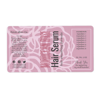 Elegant Dusky Rose Pink Dropper Bottle Labels