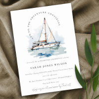 Elegant Dusky Sailboat Yacht Seascape Birthday
