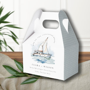 Elegant Dusky Sailboat Yacht Seascape Wedding  Favour Box