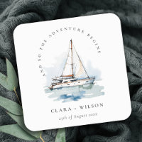 Elegant Dusky Sailboat Yacht Seascape Wedding 