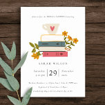 Elegant Dusky Stacked Books Floral Bridal Shower Invitation<br><div class="desc">For any further customisation or any other matching items,  please feel free to contact me at yellowfebstudio@gmail.com</div>