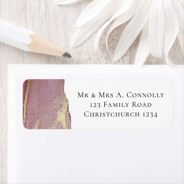 Elegant Dusky Viva Magenta Return Address (Insitu)