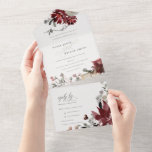 Elegant Dusky Warm Winter Festive Foliage Wedding All In One Invitation<br><div class="desc">If you need any further customisation please feel free to message me on yellowfebstudio@gmail.com.</div>