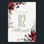 Elegant Dusky Warm Winter Festive Foliage Wedding Table Number<br><div class="desc">If you need any further customisation please feel free to message me on yellowfebstudio@gmail.com.</div>