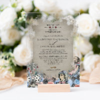 Elegant Dusty Blue Alice in Wonderland Wedding