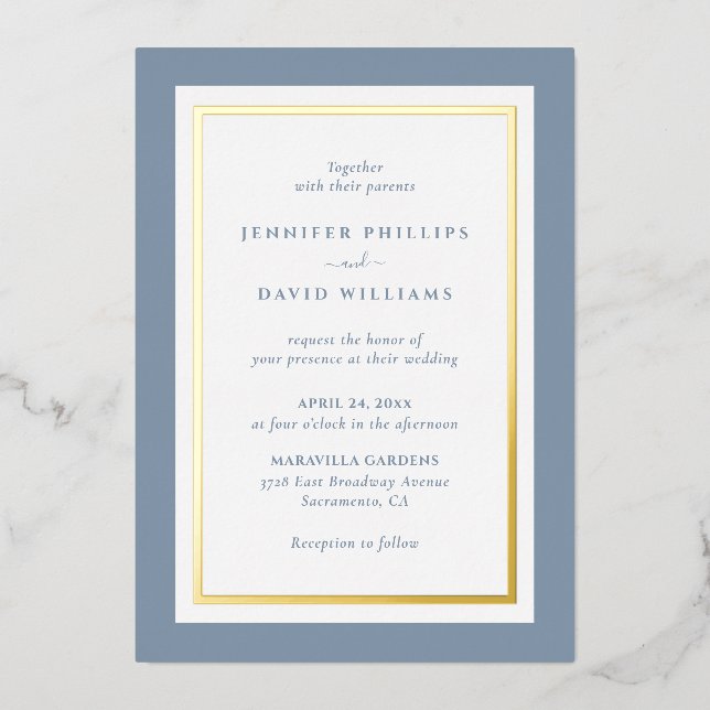 Elegant Dusty Blue and Gold (Front)