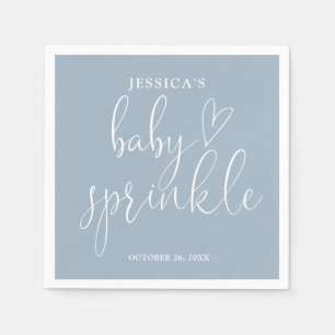 Elegant Dusty Blue Baby Sprinkle Shower Napkin