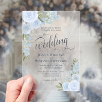 Elegant Dusty Blue Boho Chic Roses Fancy Wedding