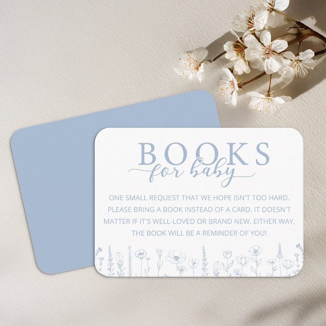 Elegant Dusty Blue Books for Baby Card (Books for Baby - Dusty Blue Baby Shower
)