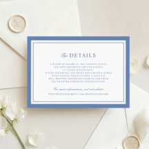 Elegant Dusty Blue Border Frame Wedding Details