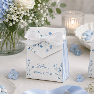 Elegant Dusty Blue Bow Coquette Bridal Shower Favour Box